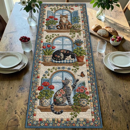 Cozy cat window sill - cozy, quilted