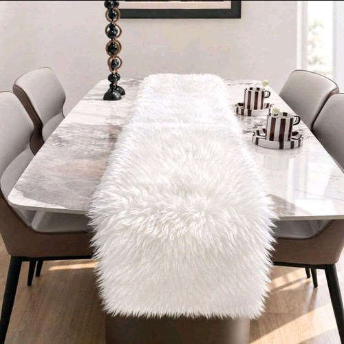 1pc luxury white faux fur - 1pc,