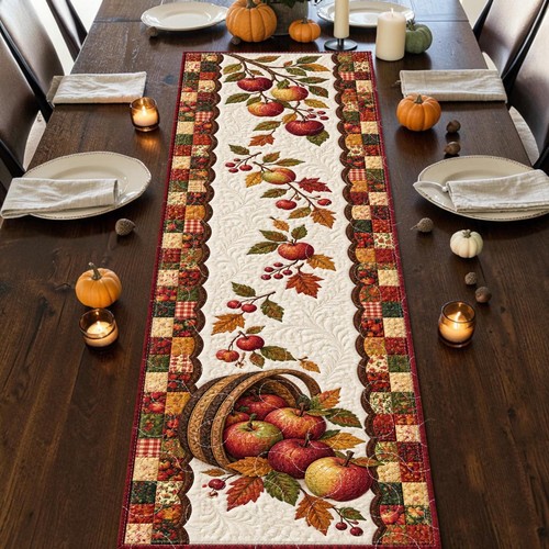 Autumn apple orchard quilted - apple,