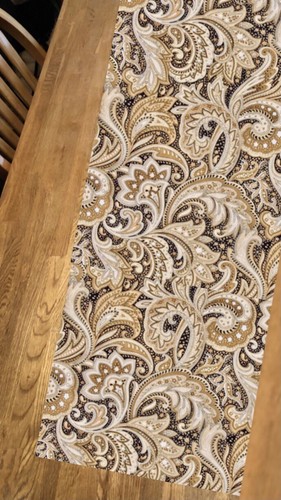 Brown black paisley - paisley,, cotton