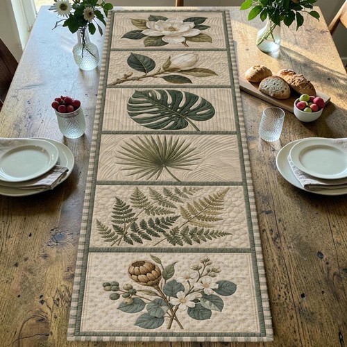 Botanical patchwork quilted - botanical,