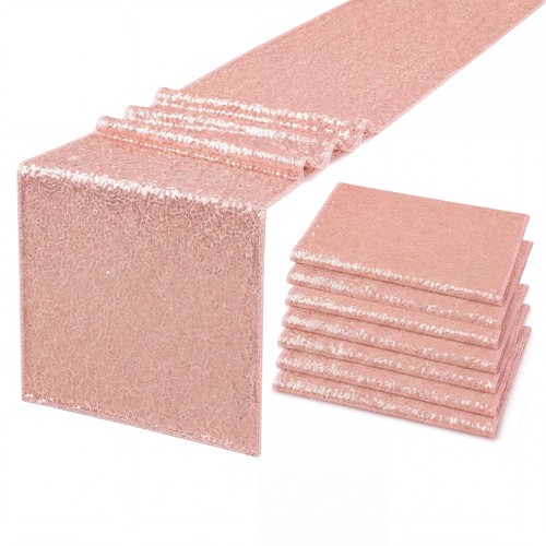8pcs rose gold sequin table - 8pcs,
