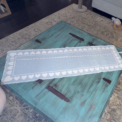 Reversible blue white hearts - white,