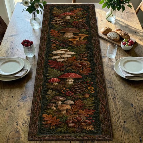Autumn forest mushroom quilted - autumn,