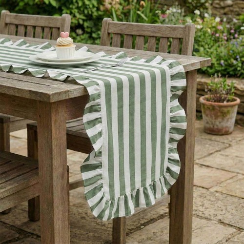 13x72 inch green white stripe - 13x72,