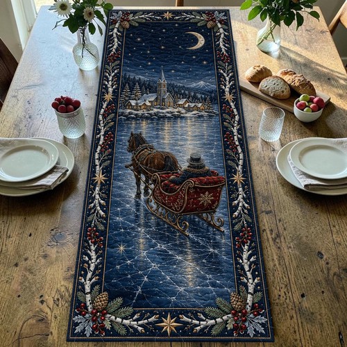 Midnight blue quilted table - midnight,