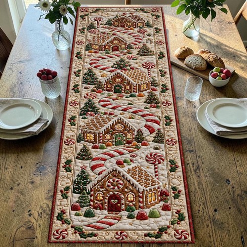 Christmas quilted table - quilted,