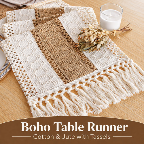 Boho table runner inch - table,