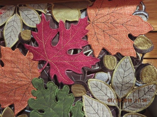 Fall table runner embroidered - fall, runner--embroidered