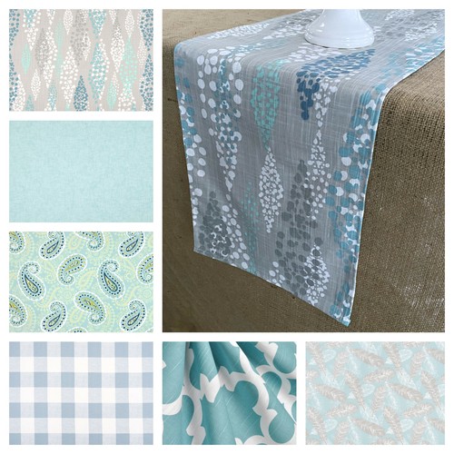 Blue table runner teal - table,