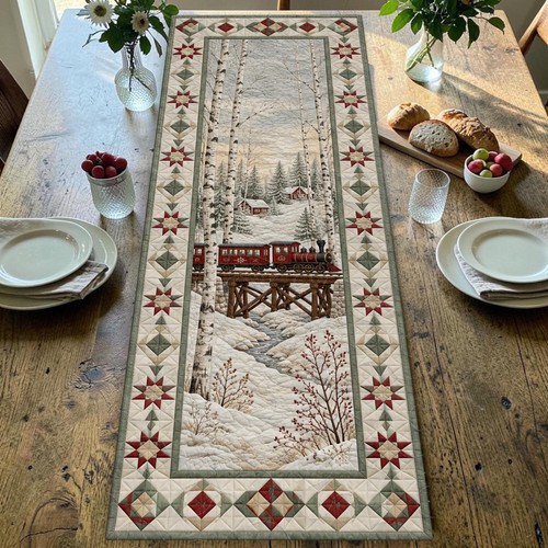Birch forest quilted table - forest,