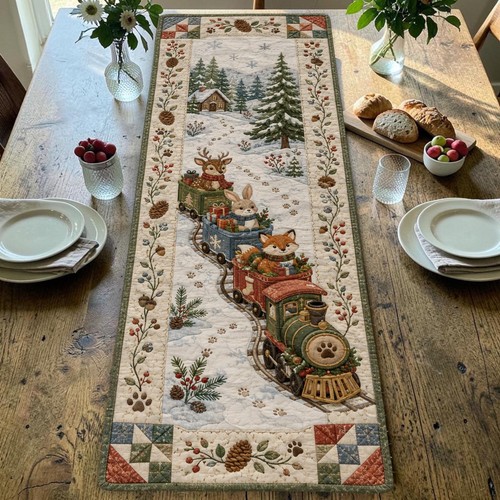 Cute animal train quilted - cute,