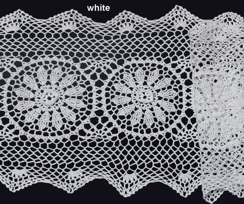 14x36 white cotton - white, crochet
