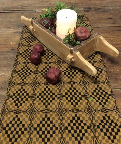 Primitive table runner black - -,