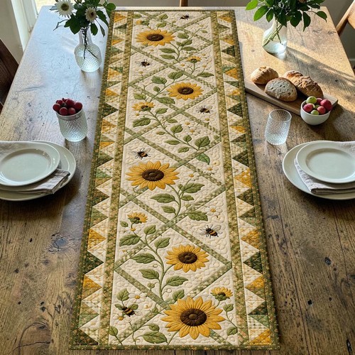 Sunflower lattice quilted - sunflower,