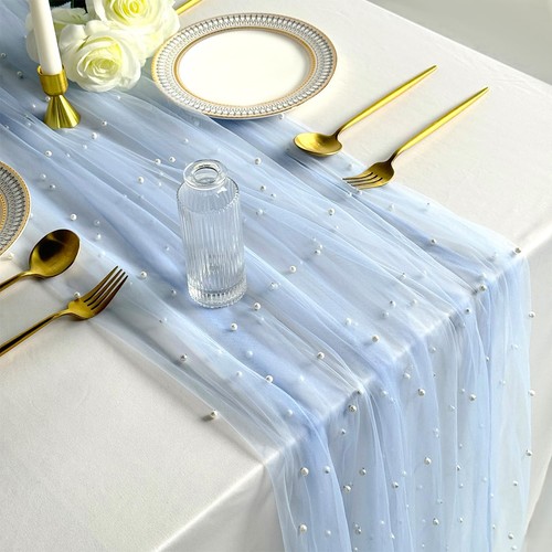Baby blue table runner - baby,