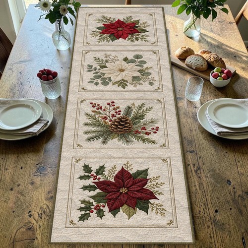 Patchwork poinsettia quilted - patchwork,