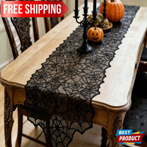 Black spider web - black,
